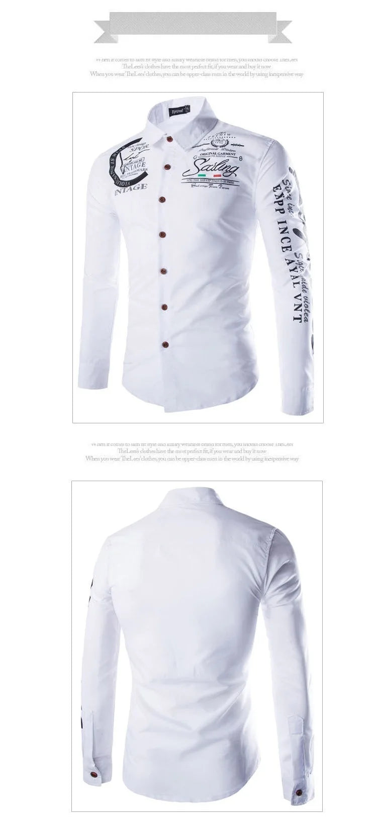 ZOGAA Men's Long Sleeves Slim Fashionable Shirts