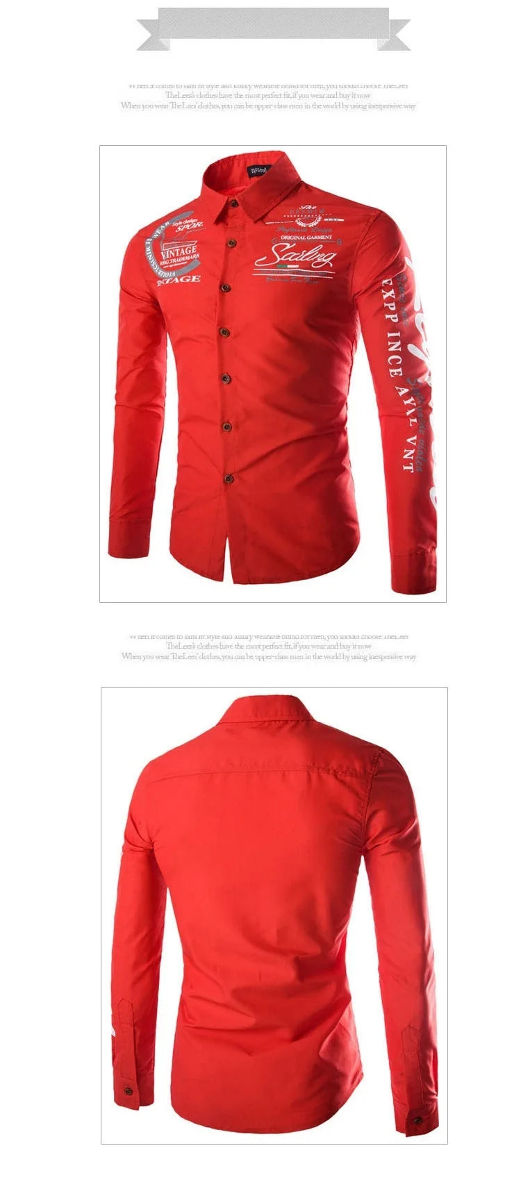 ZOGAA Men's Long Sleeves Slim Fashionable Shirts