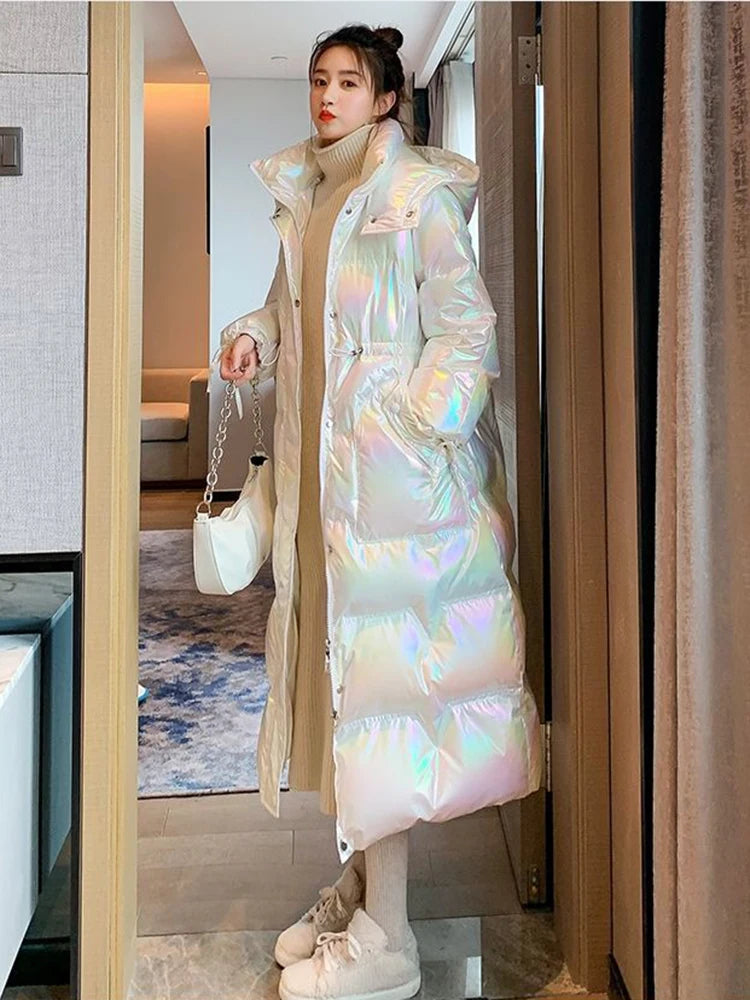 2025 Female Winter Waterproof Long Parkas Cotton Padded Jacket Women Hooded Thick Warm Snow Coat Fashion Oversized Outerwear