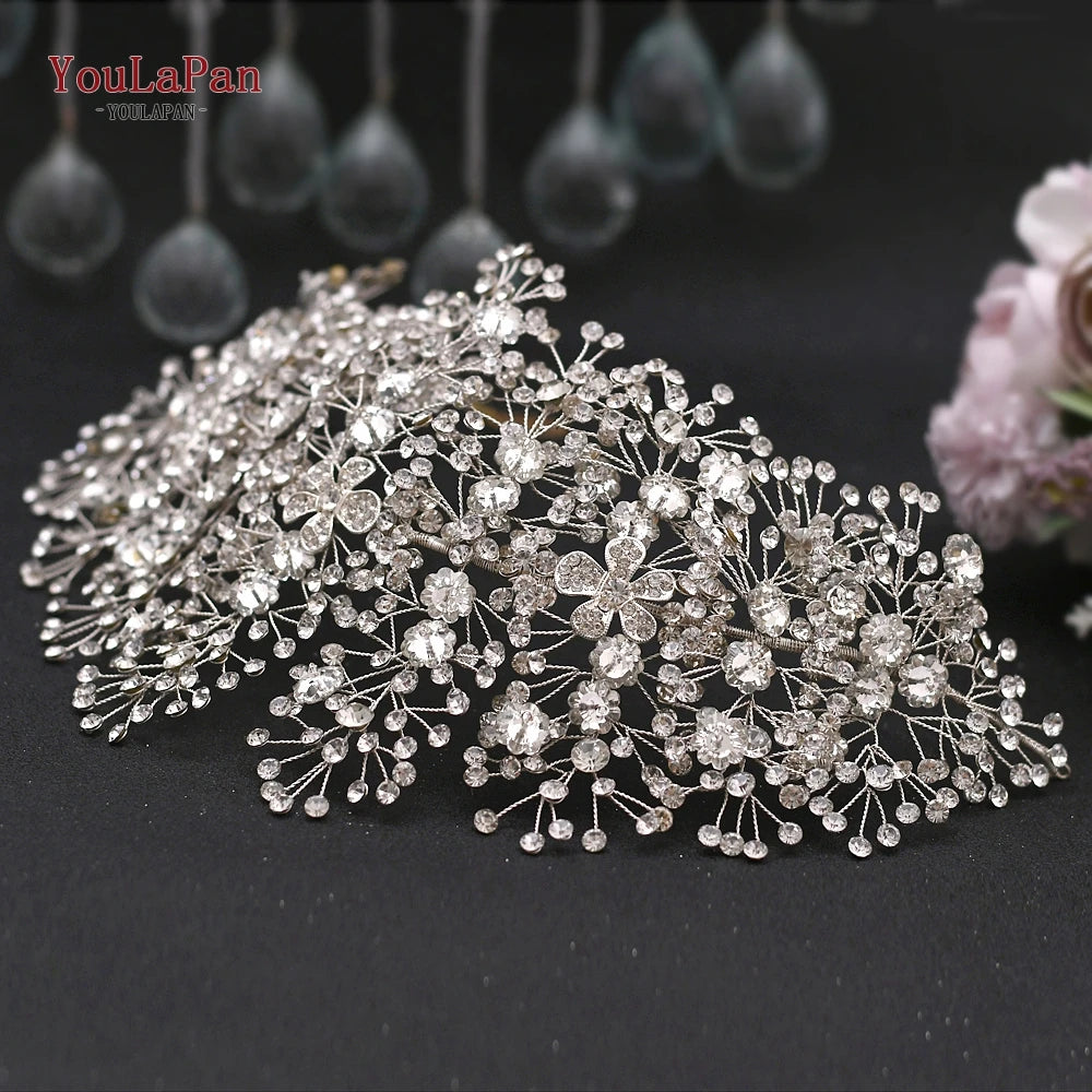 YouLaPan HP420 Wedding Accessories Bridal Headpieces Luxurious Banquet Jewelry Headdresses Bride Tiara and Crown Flower Headband