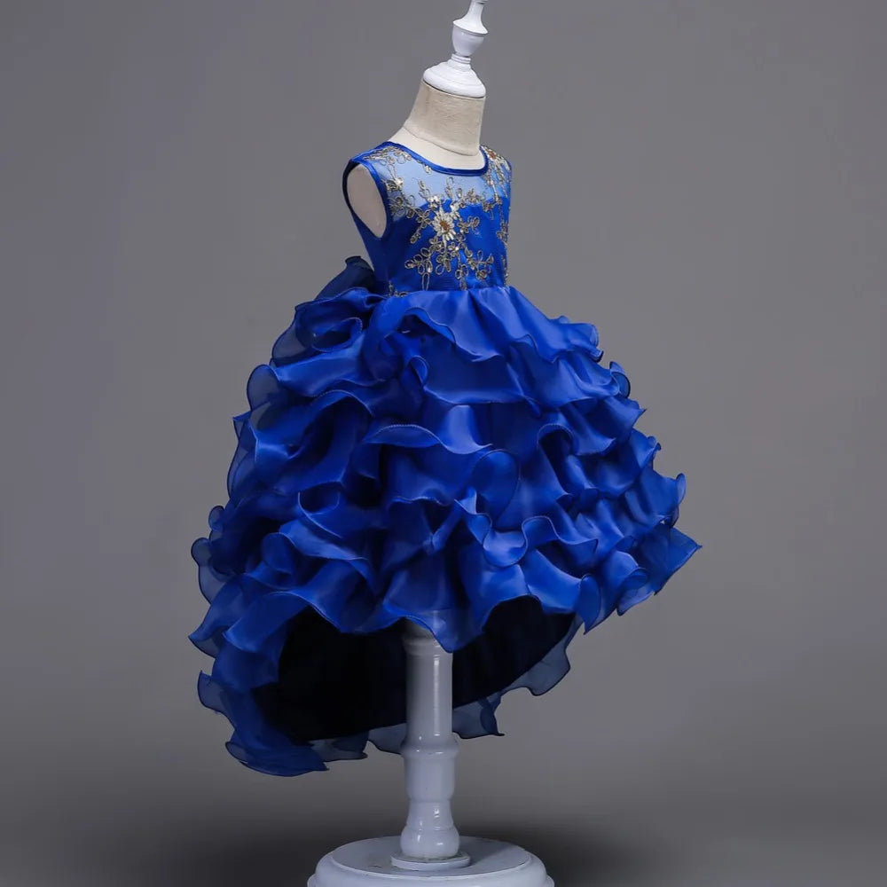 Baby Girls Princess Lace Flower Wedding Christmas Party Tutu Dress Children Kids Elegant Vestidos for 4-15Years Teenager Wear