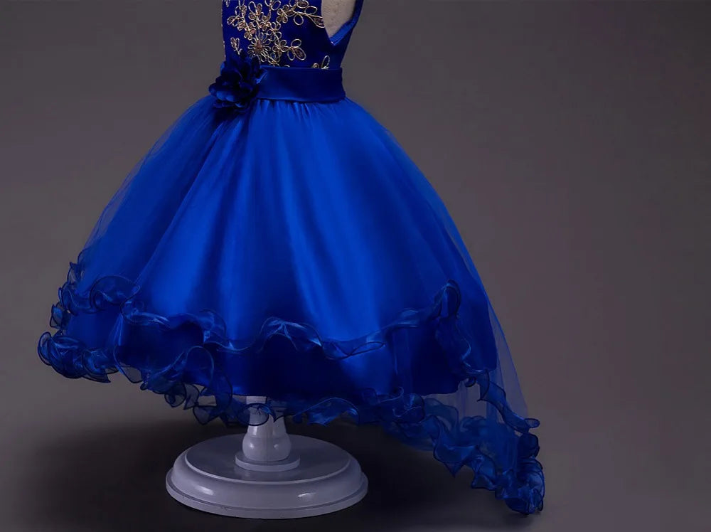 Baby Girls Princess Lace Flower Wedding Christmas Party Tutu Dress Children Kids Elegant Vestidos for 4-15Years Teenager Wear