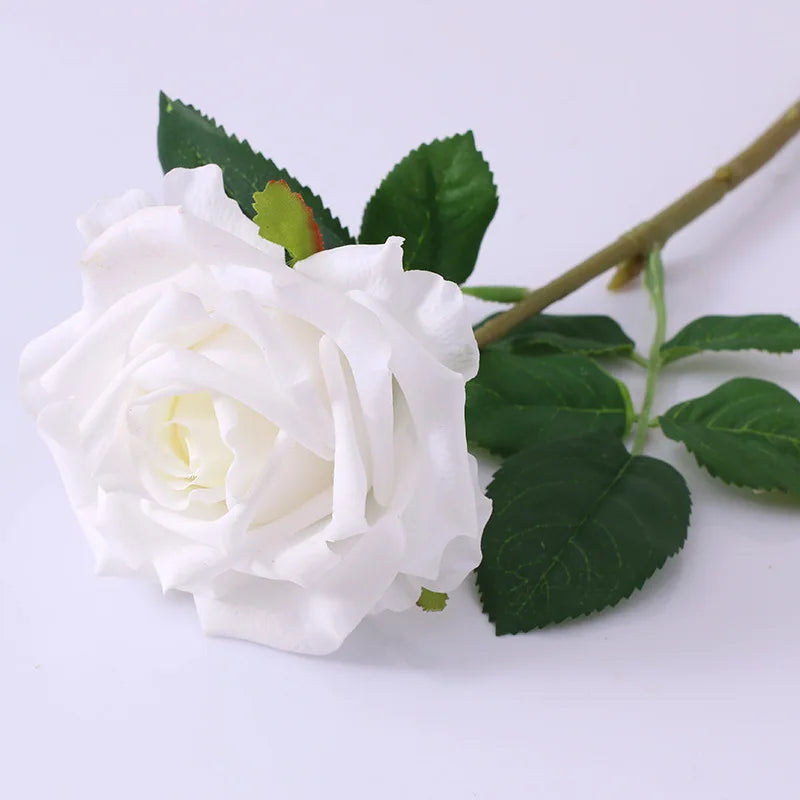 High-quality Simulation True Touch Curling Roses Artificial Flower Bridal Bouquet Wedding Home Decoration Valentine's Day Gift