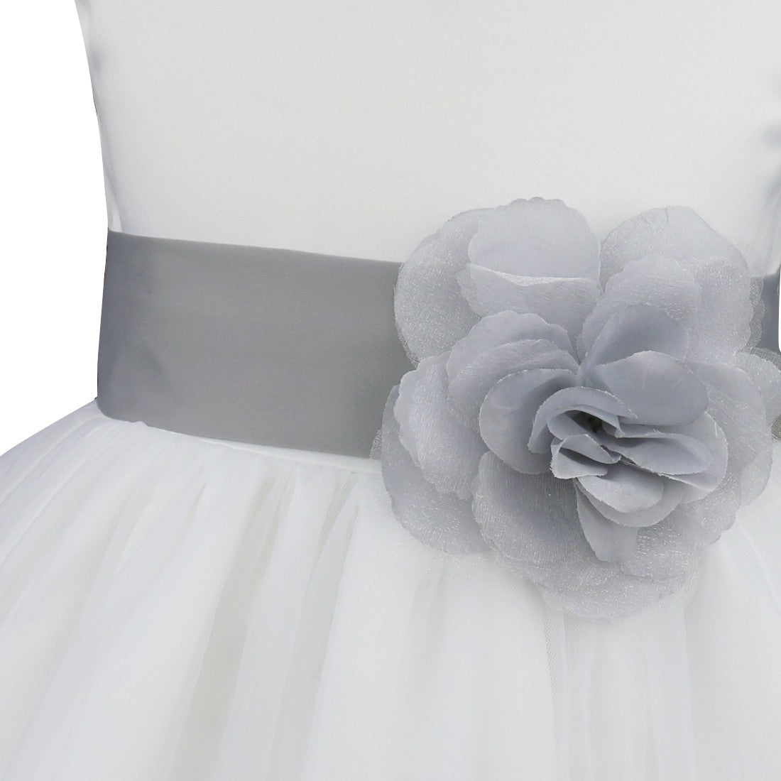 Kids Girls Wedding Pageant Dress White Bridesmaid Dresses Formal Party Princess Vestidos Cute Big Bowknot Sash Flower Girl Dress