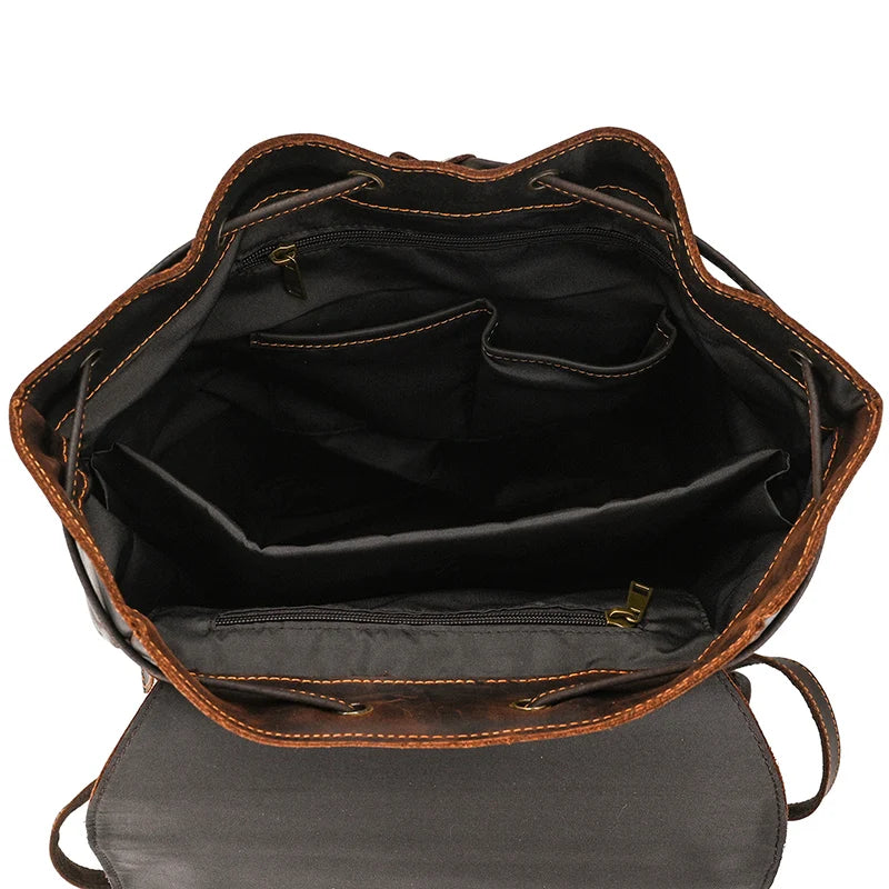 2025 New Arrivals Leather Backpack For Men Male Genuine Leather Laptop Travel Backpack 17 Inch Daypack Shoold Bag Men Male Large