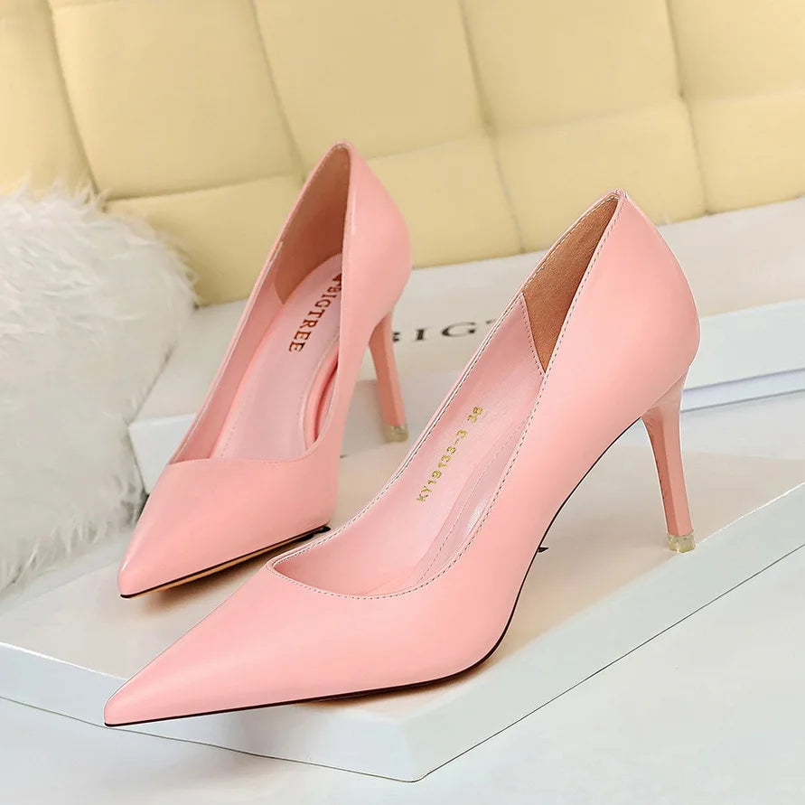BIGTREE Shoes Women Pumps Fashion High Heels Shoes Black Pink White Shoes Women Wedding Shoes Ladies Stiletto Women Heels 2025