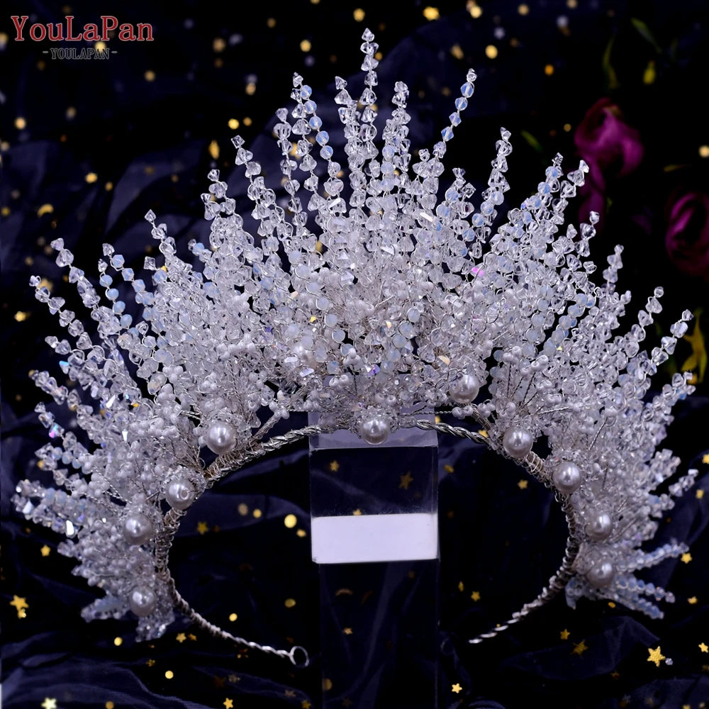YouLaPan HP420 Wedding Accessories Bridal Headpieces Luxurious Banquet Jewelry Headdresses Bride Tiara and Crown Flower Headband