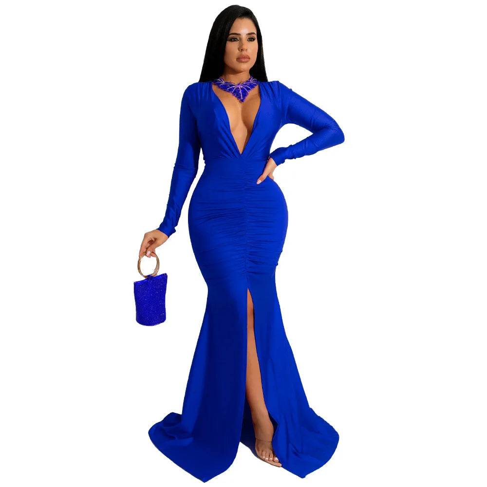 dresses for women 2021 evening party dress long bodycon dress sexy party dresses winter clothes for women long sleeve v-neck