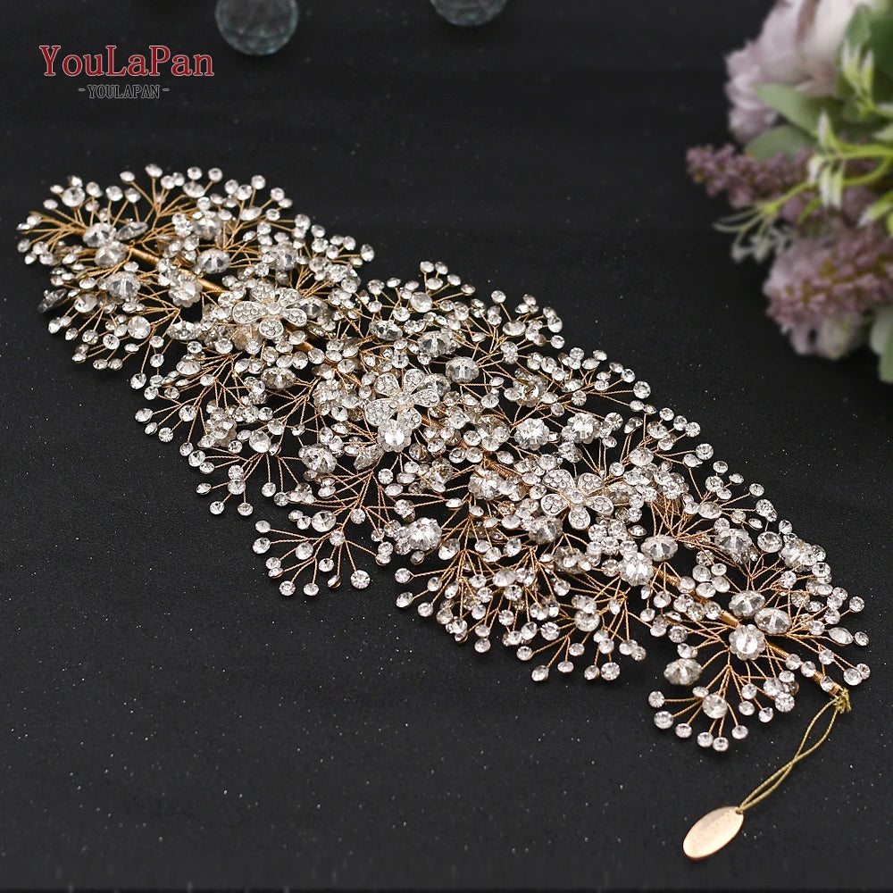 YouLaPan HP420 Wedding Accessories Bridal Headpieces Luxurious Banquet Jewelry Headdresses Bride Tiara and Crown Flower Headband