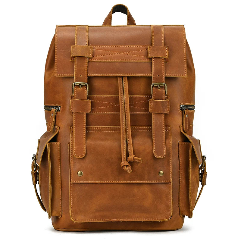 2025 New Arrivals Leather Backpack For Men Male Genuine Leather Laptop Travel Backpack 17 Inch Daypack Shoold Bag Men Male Large