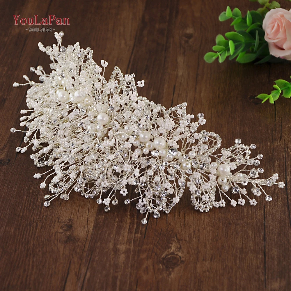 YouLaPan HP420 Wedding Accessories Bridal Headpieces Luxurious Banquet Jewelry Headdresses Bride Tiara and Crown Flower Headband