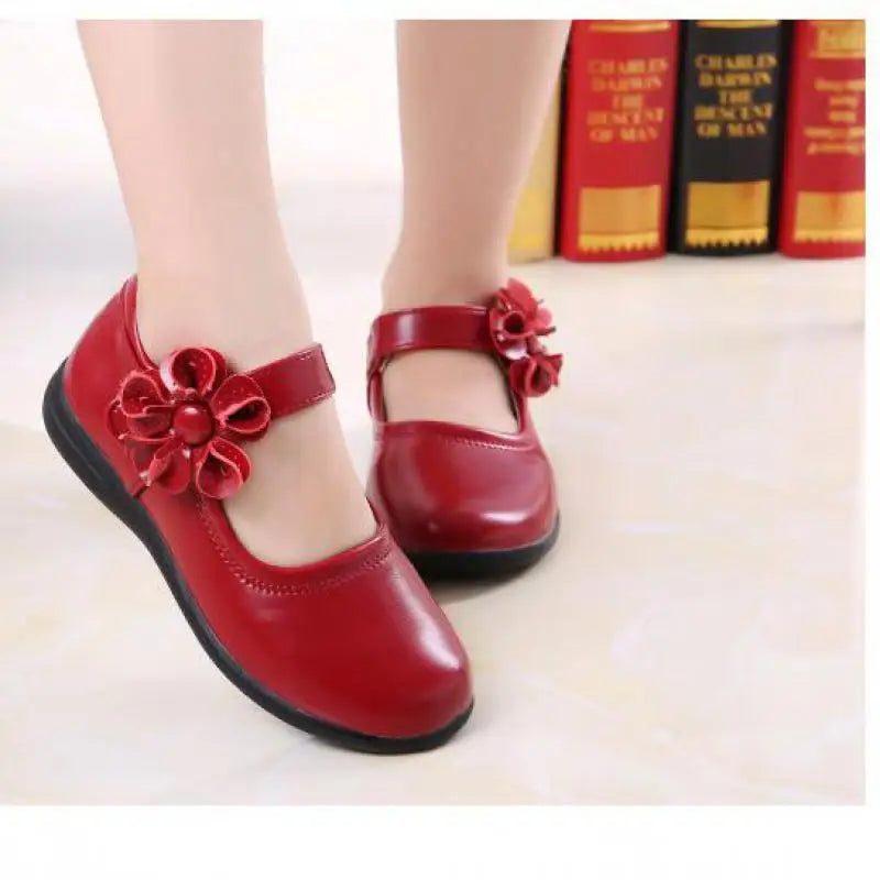 Girls Leather Shoes for Children Wedding Dress Princess School Shoes Kids Summer Bow-knot Black Student Sandals Korean Fashion