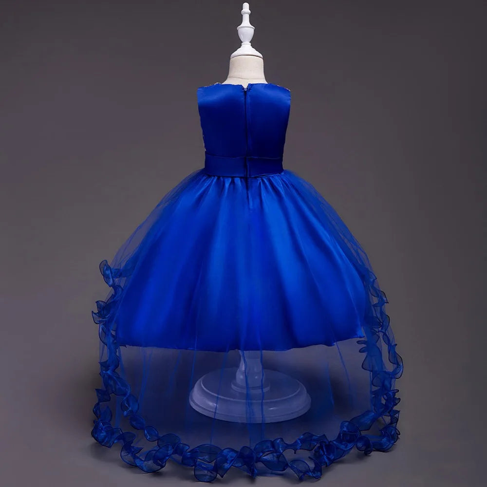 Baby Girls Princess Lace Flower Wedding Christmas Party Tutu Dress Children Kids Elegant Vestidos for 4-15Years Teenager Wear