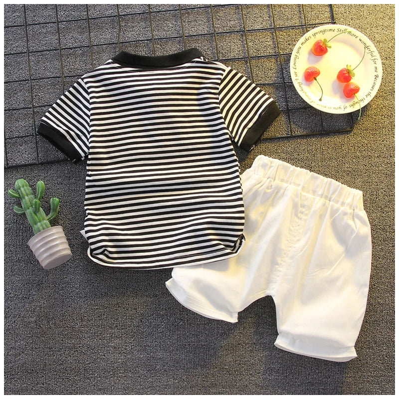 IENENS Summer Solid Color Clothes Sets Short Sleeves Tops + Shorts Baby Toddler Clothing Suits 1 2 3 4 Years Kids Outfits