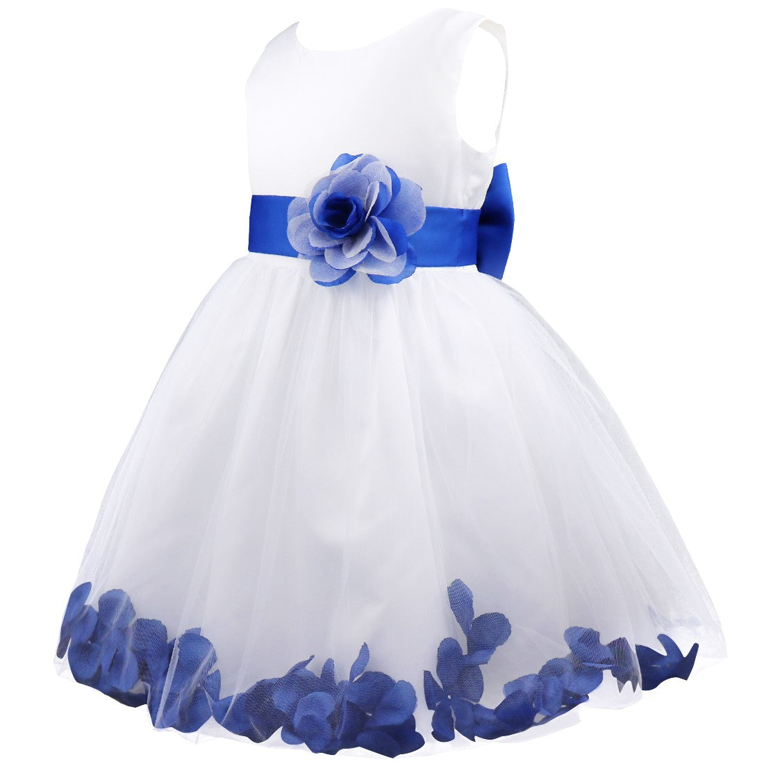 Baby Kids Girls Bowknot Flower Girl Dress Princess Birthday Party Tutu Dress Petals Wedding Pageant Bridesmaid Dresses Ball Gown