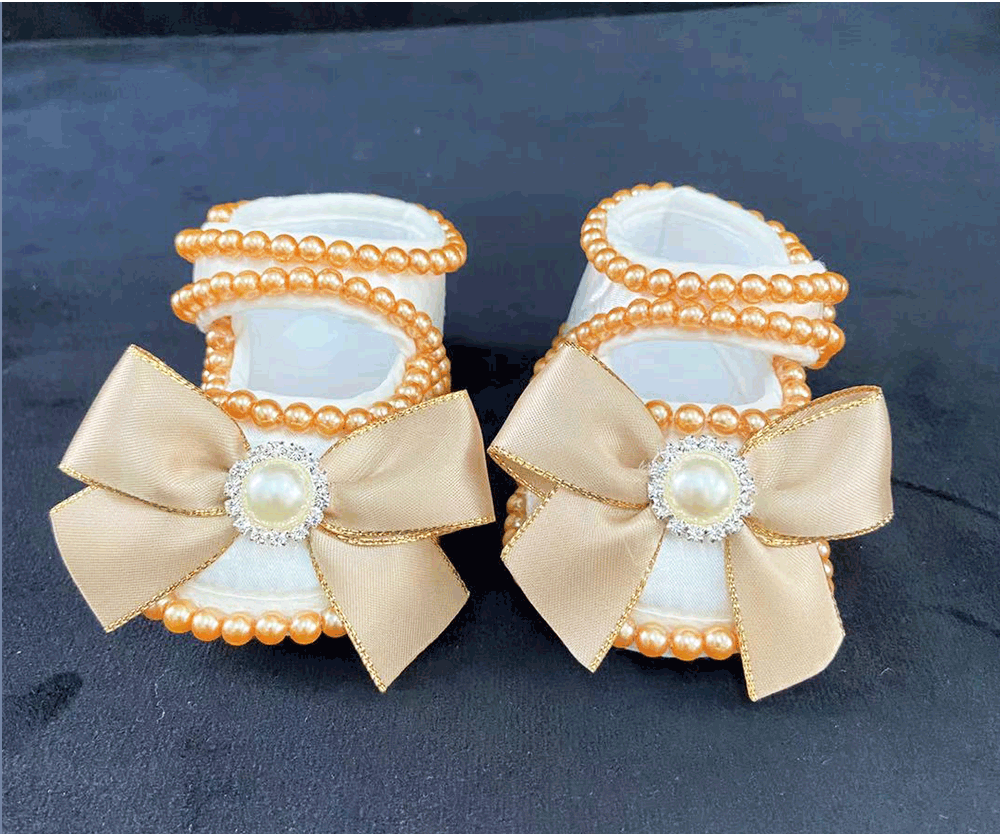 Dollbling Baby Shoes Baby Girl Shoes Wedding Party Photography First Walker Sewing Pearls