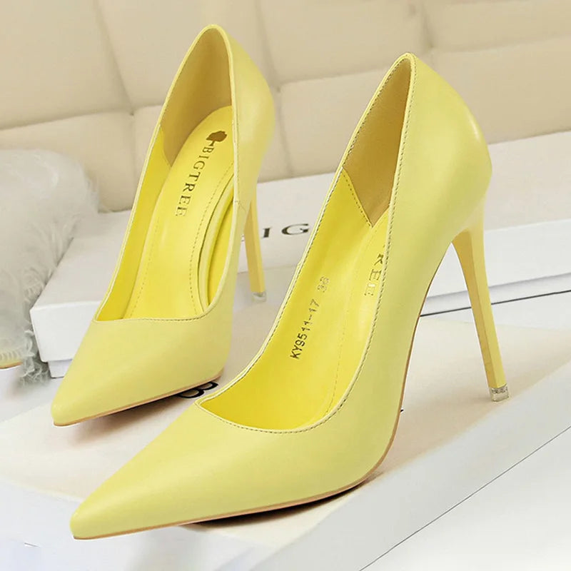 BIGTREE Shoes Women Pumps Fashion High Heels Shoes Black Pink White Shoes Women Wedding Shoes Ladies Stiletto Women Heels 2025