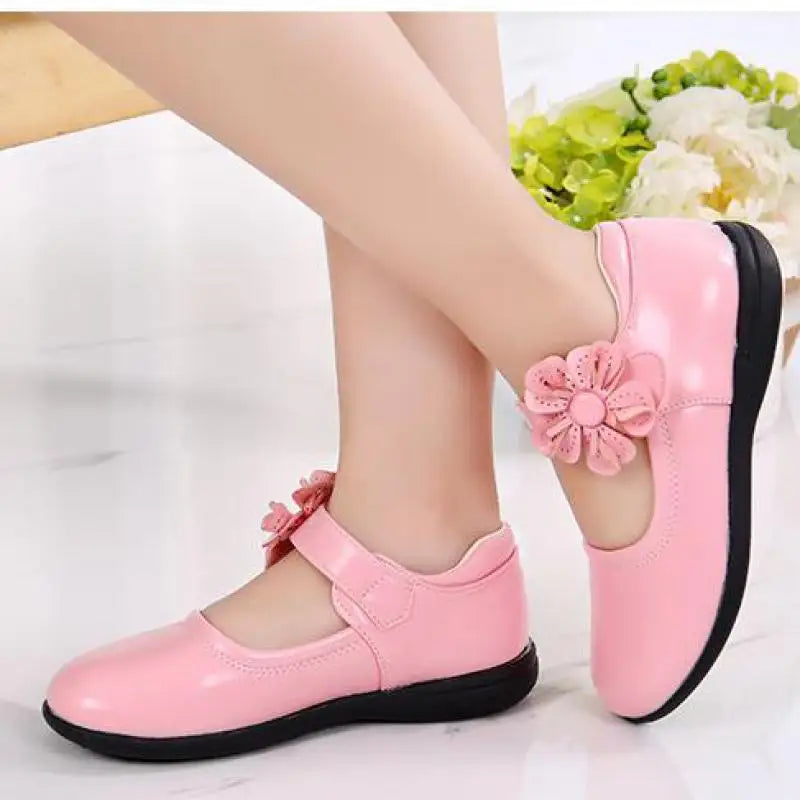 Girls Leather Shoes for Children Wedding Dress Princess School Shoes Kids Summer Bow-knot Black Student Sandals Korean Fashion