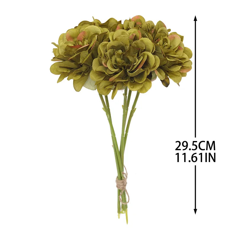 5pcs Beautiful Artificial Peony Flowers High Quality White Bouquet Wedding Home Table Decor Fake Flowers Christmas Arrangement