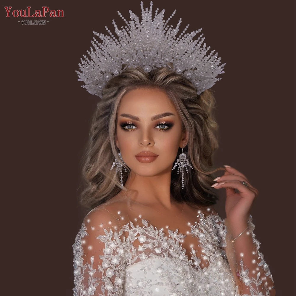 YouLaPan HP420 Wedding Accessories Bridal Headpieces Luxurious Banquet Jewelry Headdresses Bride Tiara and Crown Flower Headband