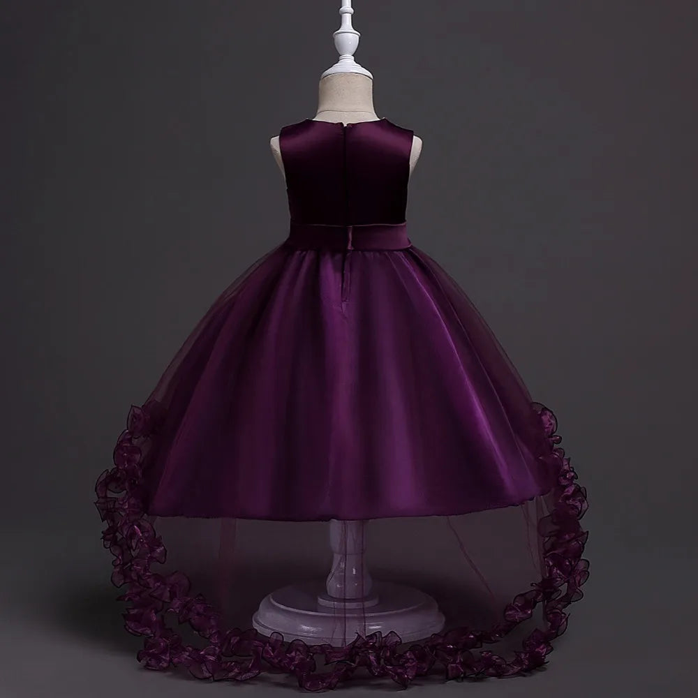 Baby Girls Princess Lace Flower Wedding Christmas Party Tutu Dress Children Kids Elegant Vestidos for 4-15Years Teenager Wear