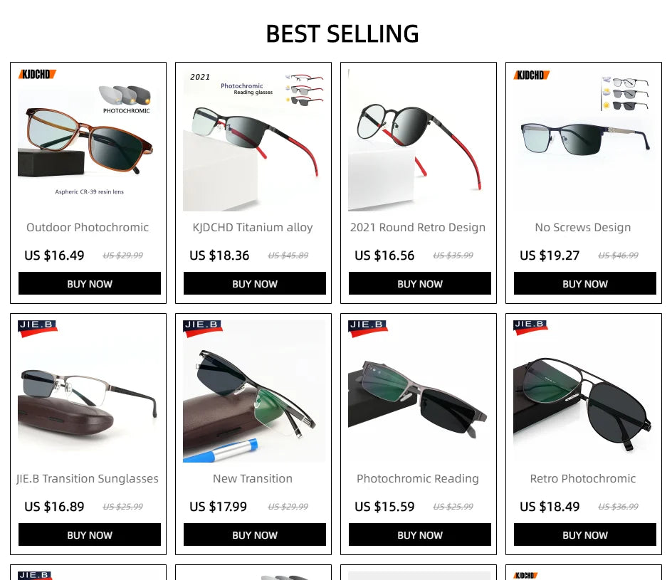 Men's Business Sun Transition Photochromic Reading Glasses Men Women Hyperopia diopters Presbyopia Glass +0.25 +1.0 +1.5 +2.0