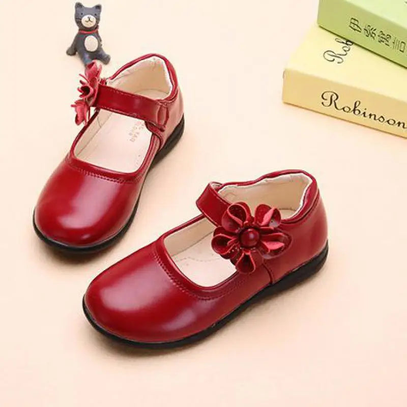 Girls Leather Shoes for Children Wedding Dress Princess School Shoes Kids Summer Bow-knot Black Student Sandals Korean Fashion