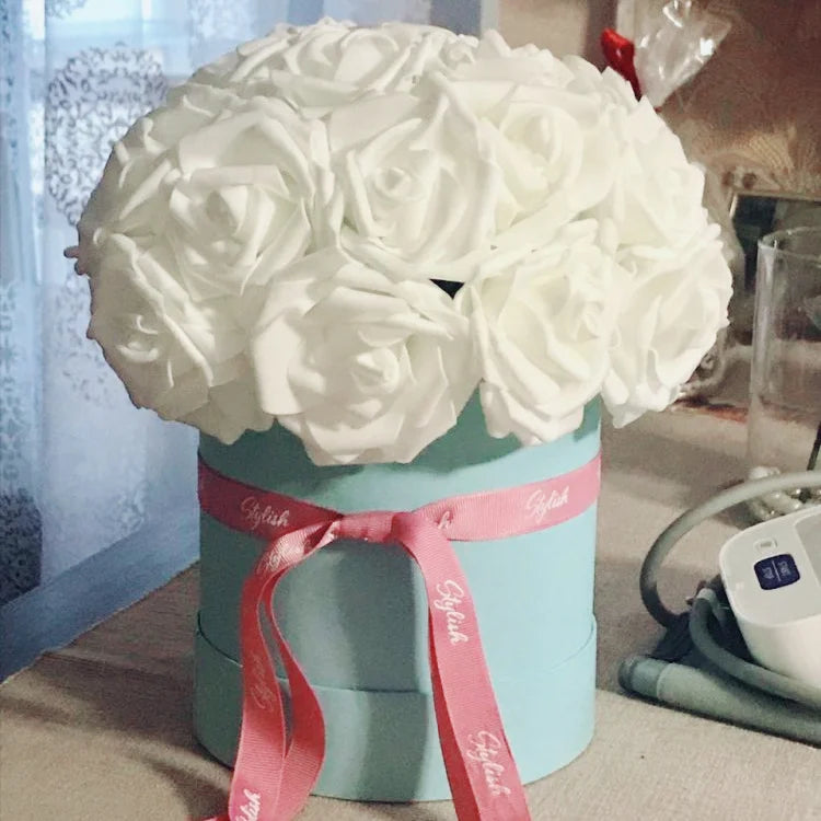 24Pcs/lot Artificial Rose Bouquet Decorative Foam Rose Flowers Bride Bouquets for Wedding Home Party Decoration Wedding Supplies