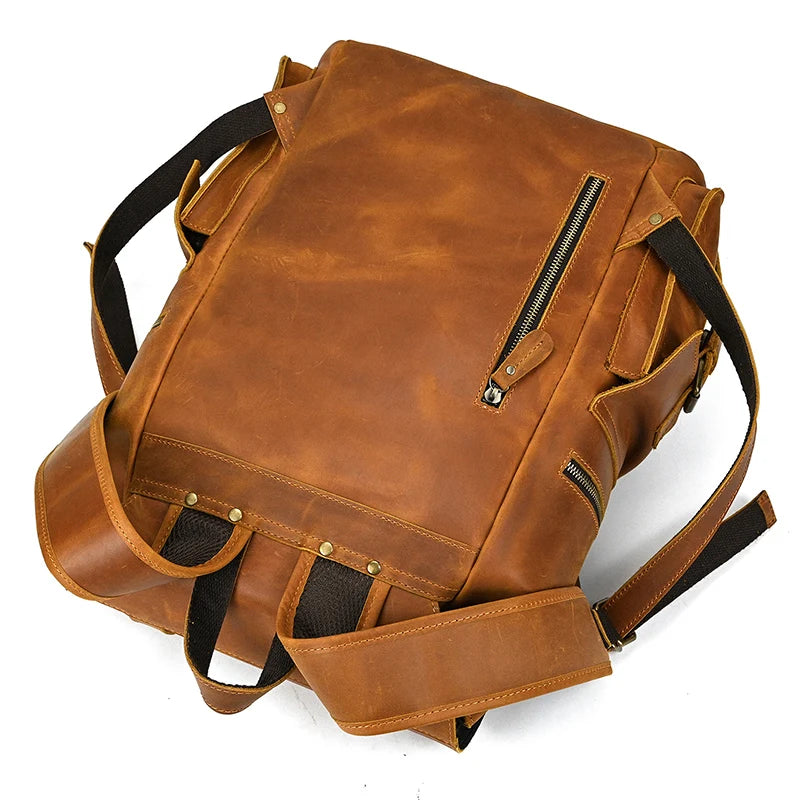 2025 New Arrivals Leather Backpack For Men Male Genuine Leather Laptop Travel Backpack 17 Inch Daypack Shoold Bag Men Male Large