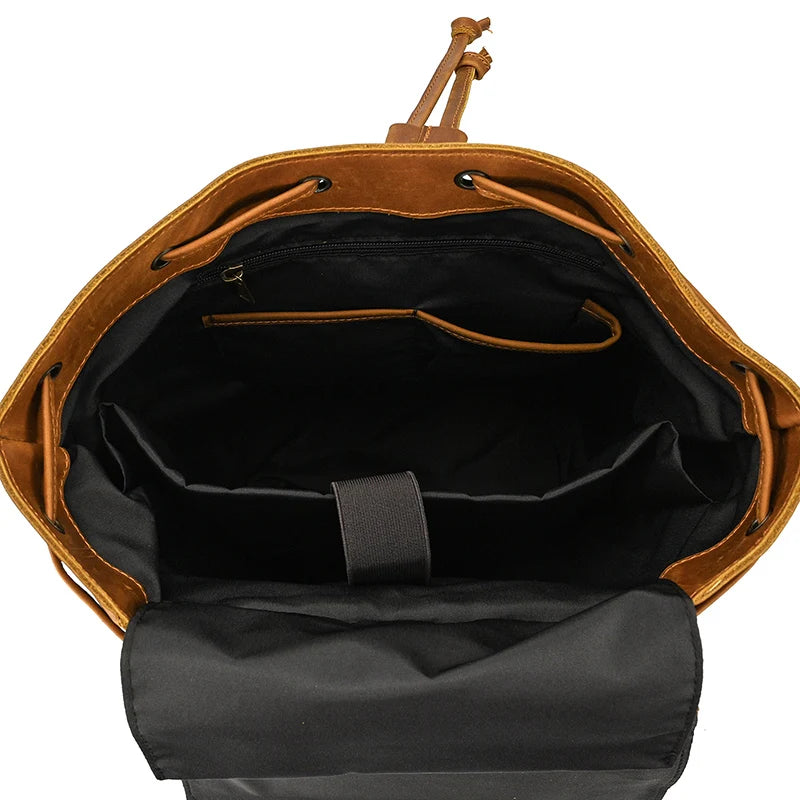 2025 New Arrivals Leather Backpack For Men Male Genuine Leather Laptop Travel Backpack 17 Inch Daypack Shoold Bag Men Male Large