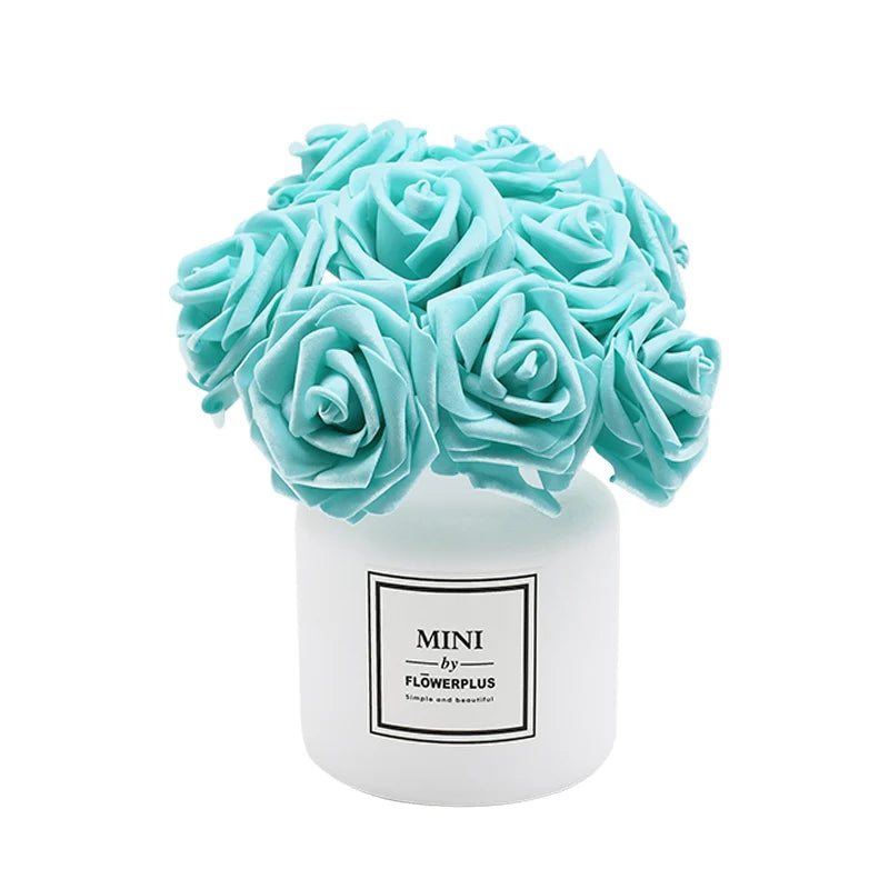 24Pcs/lot Artificial Rose Bouquet Decorative Foam Rose Flowers Bride Bouquets for Wedding Home Party Decoration Wedding Supplies