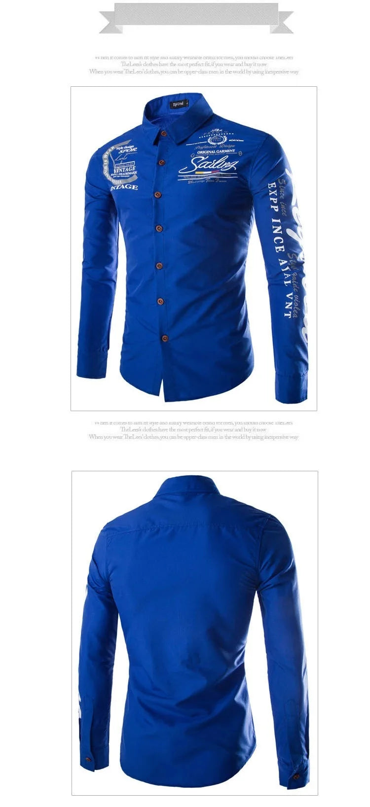 ZOGAA Men's Long Sleeves Slim Fashionable Shirts