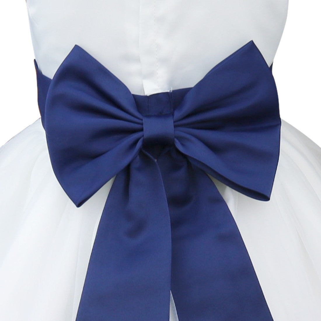 Kids Girls Wedding Pageant Dress White Bridesmaid Dresses Formal Party Princess Vestidos Cute Big Bowknot Sash Flower Girl Dress