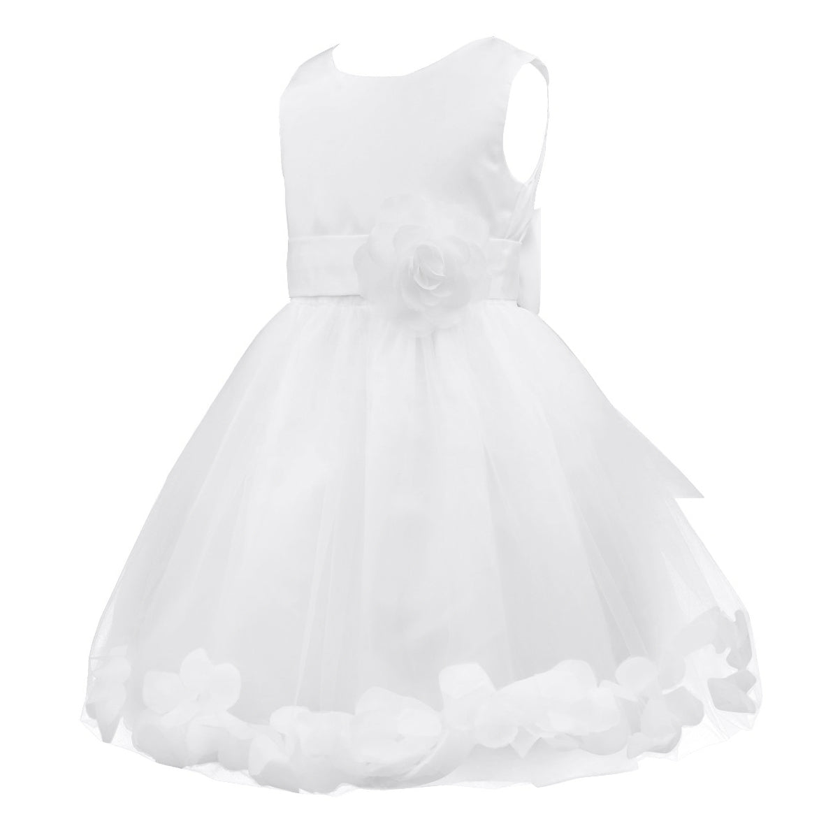 Baby Kids Girls Bowknot Flower Girl Dress Princess Birthday Party Tutu Dress Petals Wedding Pageant Bridesmaid Dresses Ball Gown