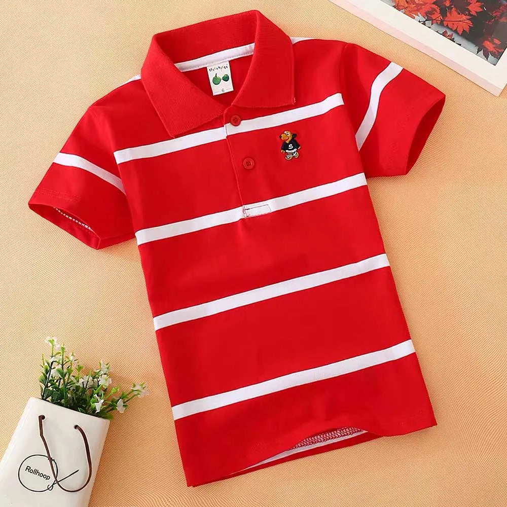 boys shirt shirt Children's wear boy's short sleeve T-shirt pure cotton summer children's T-shirt lapel sleeve Boys