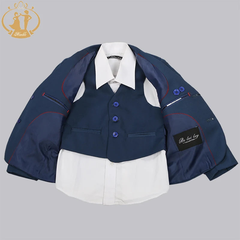 Boys Formal Suit Three Pieces Hot Sale Classical Kids Winter Wear Flat Single Breasted Baby Boy Clothes Formal Boys