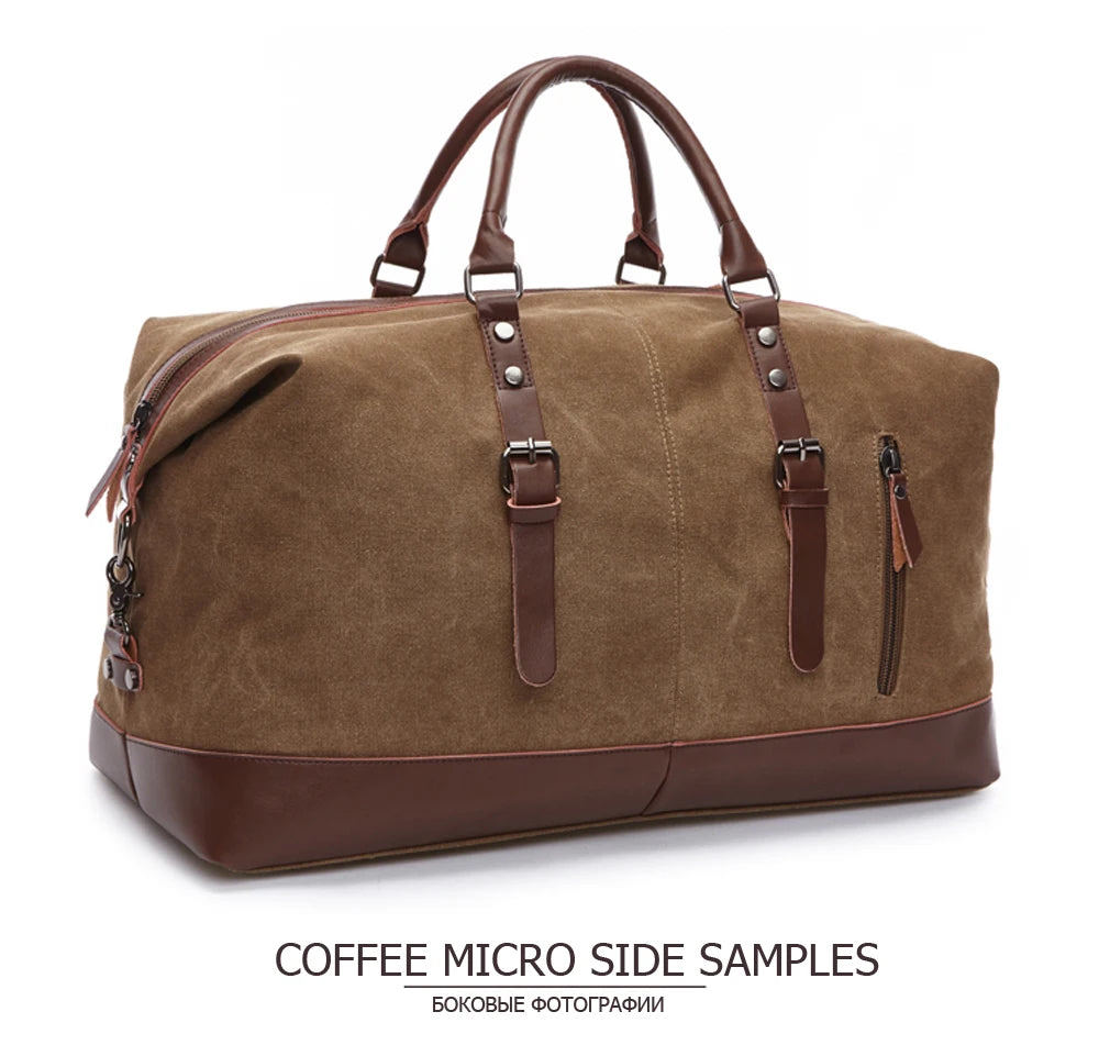 MARKROYAL Canvas Leather Men Travel Bags Carry On Luggage Bag Men Duffel Bag Handbag Travel Tote Large Weekend Bag Dropshipping