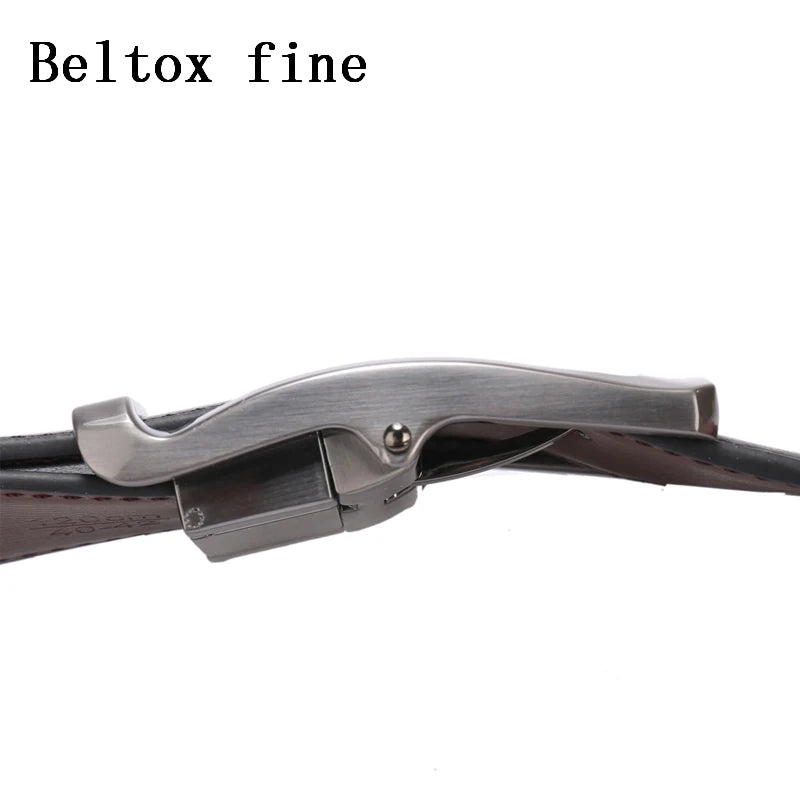 1Pcs Men's Genuine Leather Reversible Belt Rotated Buckle Two In One Big And Tall