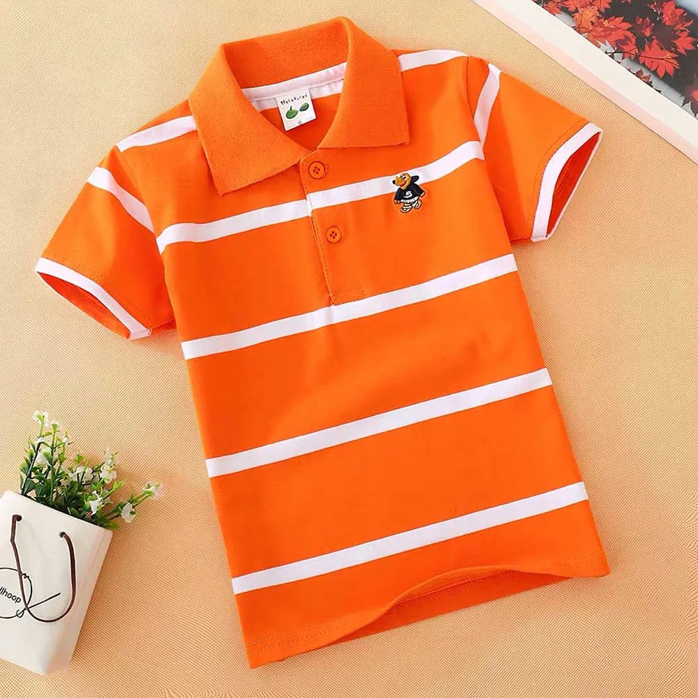 boys shirt shirt Children's wear boy's short sleeve T-shirt pure cotton summer children's T-shirt lapel sleeve Boys