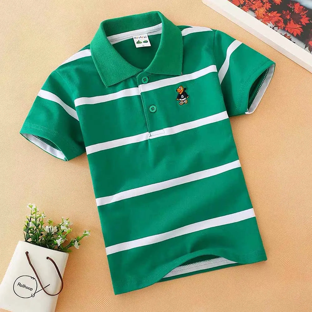 boys shirt shirt Children's wear boy's short sleeve T-shirt pure cotton summer children's T-shirt lapel sleeve Boys