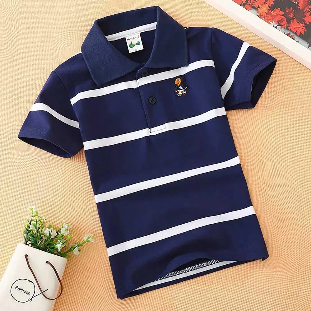 boys shirt shirt Children's wear boy's short sleeve T-shirt pure cotton summer children's T-shirt lapel sleeve Boys