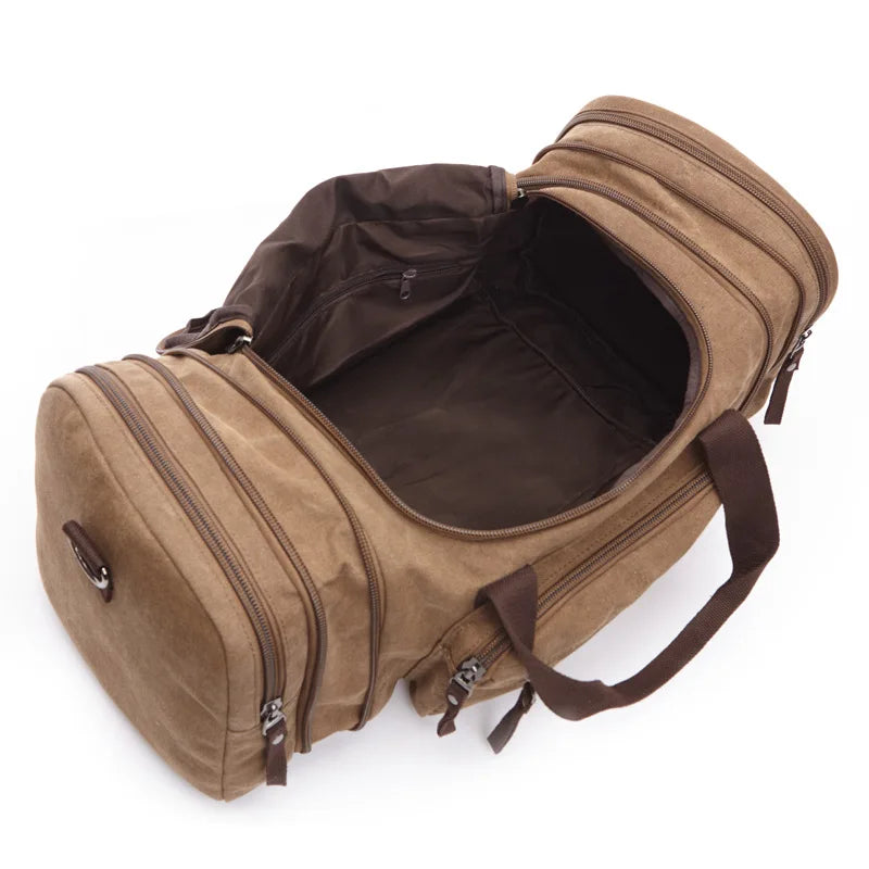 Travel Handbag for Men Hand Luggage Bags Canvas Travel Duffle Bag Weekend Shoulder Bagpack Multifunctional Lightweight Handbags