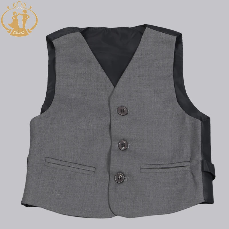 Boys Formal Suit Three Pieces Hot Sale Classical Kids Winter Wear Flat Single Breasted Baby Boy Clothes Formal Boys