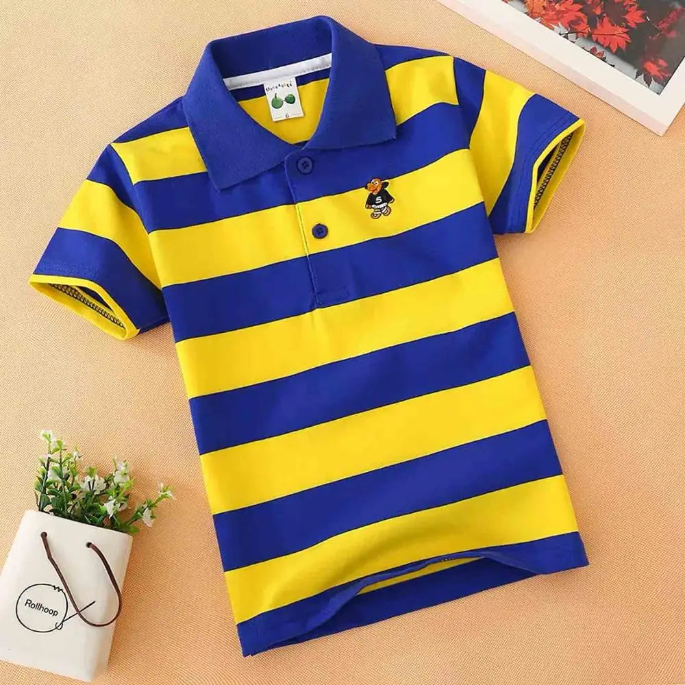 boys shirt shirt Children's wear boy's short sleeve T-shirt pure cotton summer children's T-shirt lapel sleeve Boys