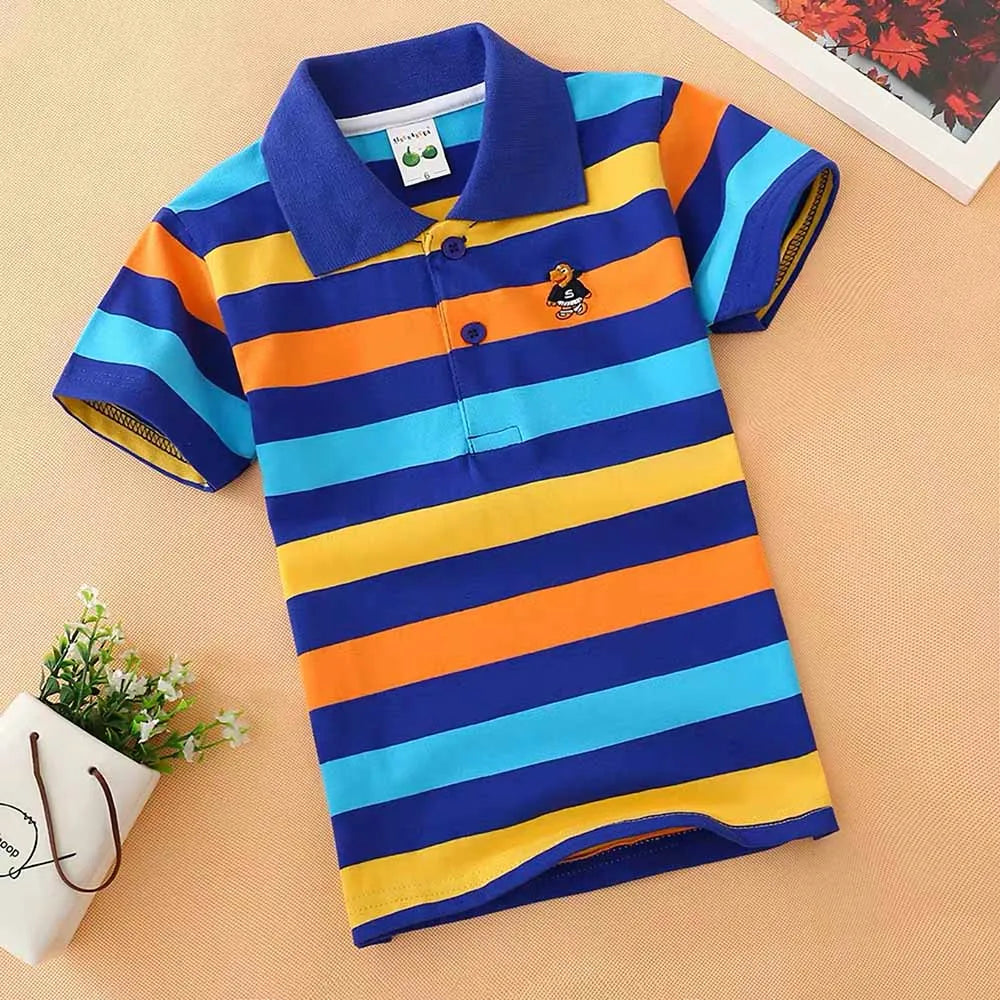 boys shirt shirt Children's wear boy's short sleeve T-shirt pure cotton summer children's T-shirt lapel sleeve Boys