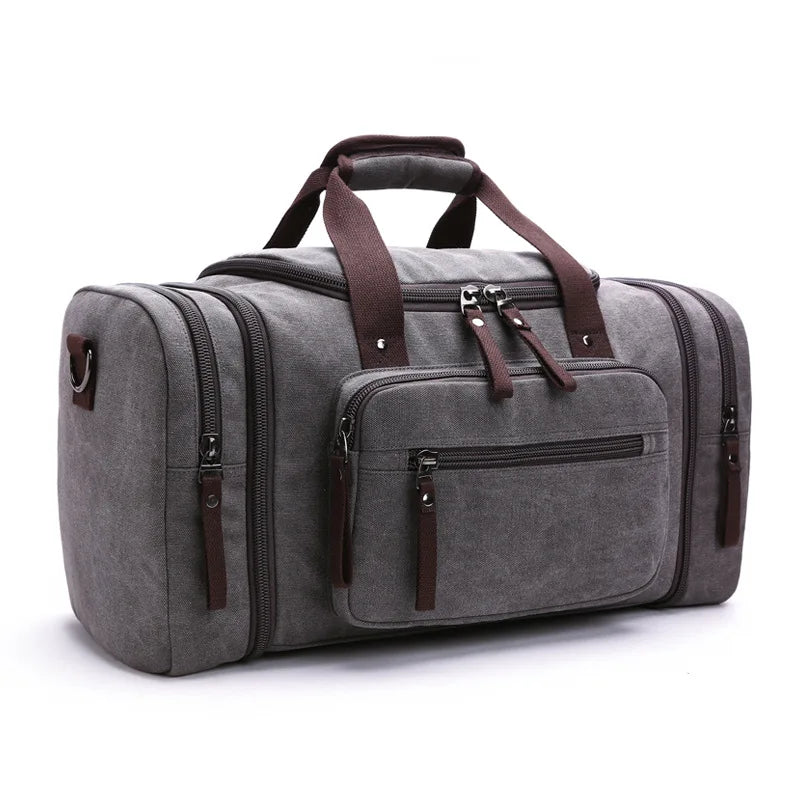 Travel Handbag for Men Hand Luggage Bags Canvas Travel Duffle Bag Weekend Shoulder Bagpack Multifunctional Lightweight Handbags