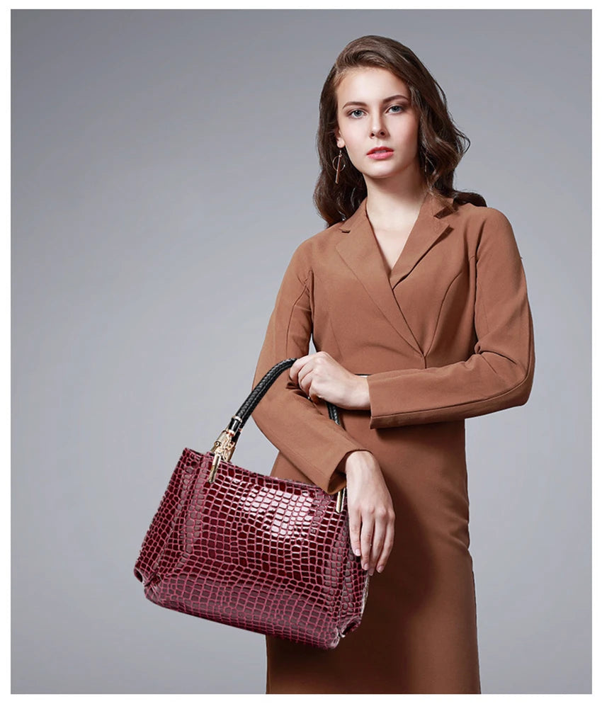 Womens Hand bags Designers Luxury Alligator Handbags Women Shoulder Bags Female Top-handle Bags Sac a Main Fashion Brand Handbag