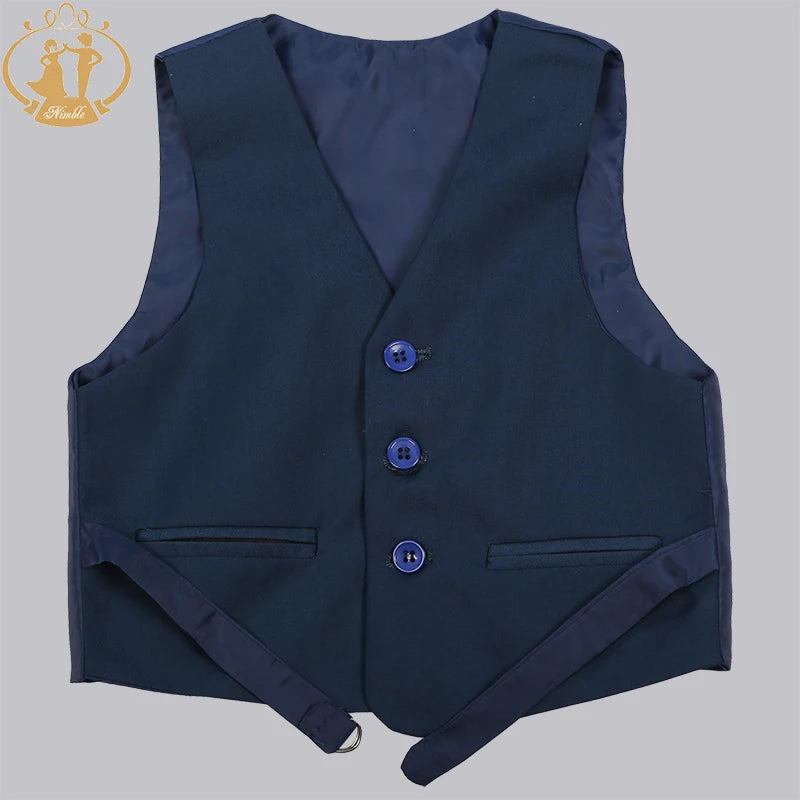 Boys Formal Suit Three Pieces Hot Sale Classical Kids Winter Wear Flat Single Breasted Baby Boy Clothes Formal Boys