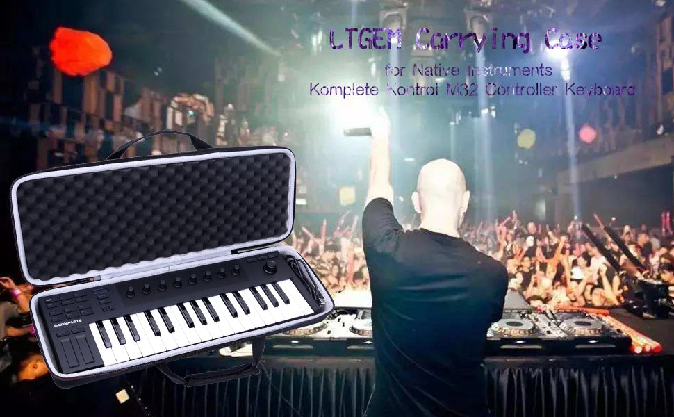 LTGEM EVA Waterproof Carrying Hard Case for Native Instrument Komplete Kontrol M32 Controller Keyboard