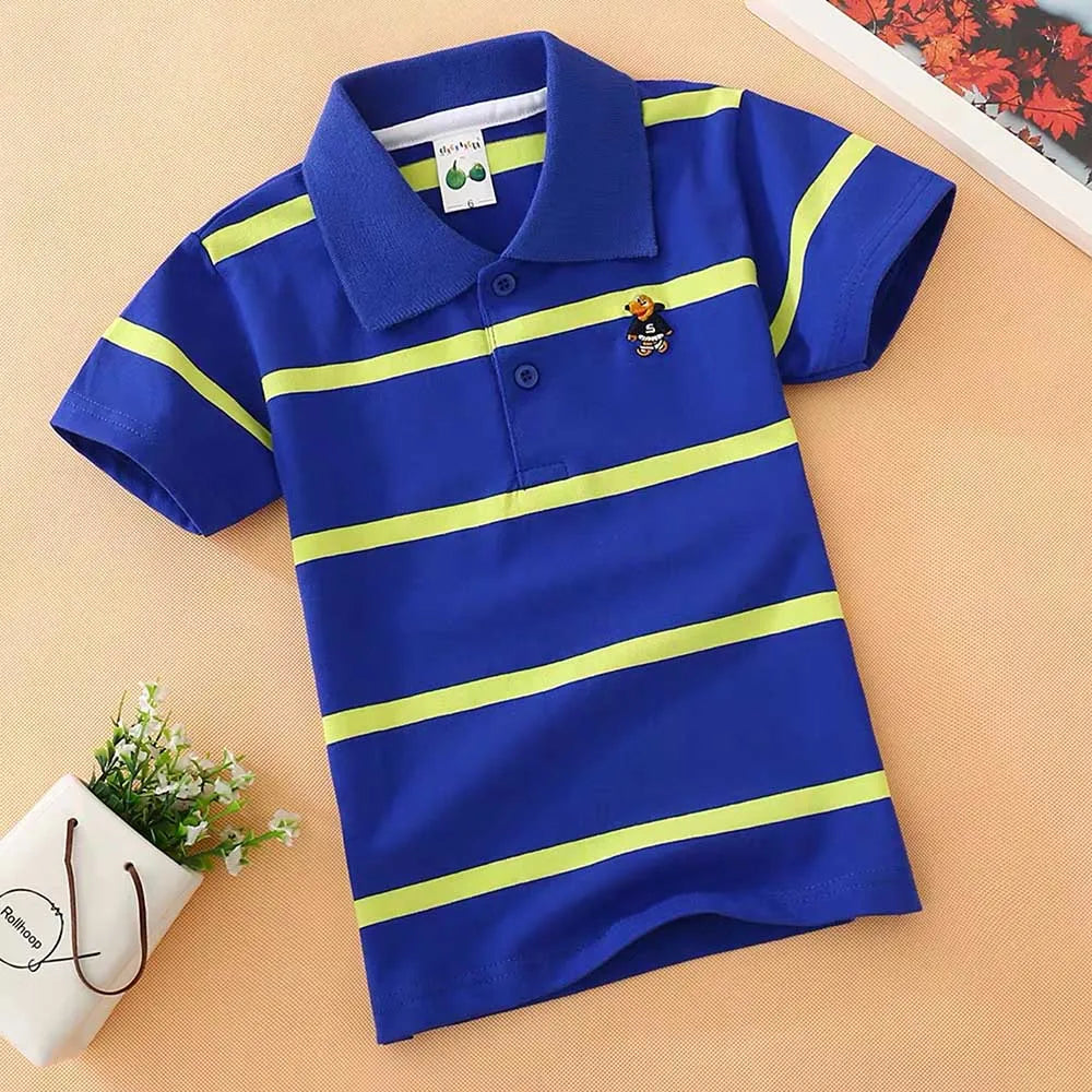 boys shirt shirt Children's wear boy's short sleeve T-shirt pure cotton summer children's T-shirt lapel sleeve Boys